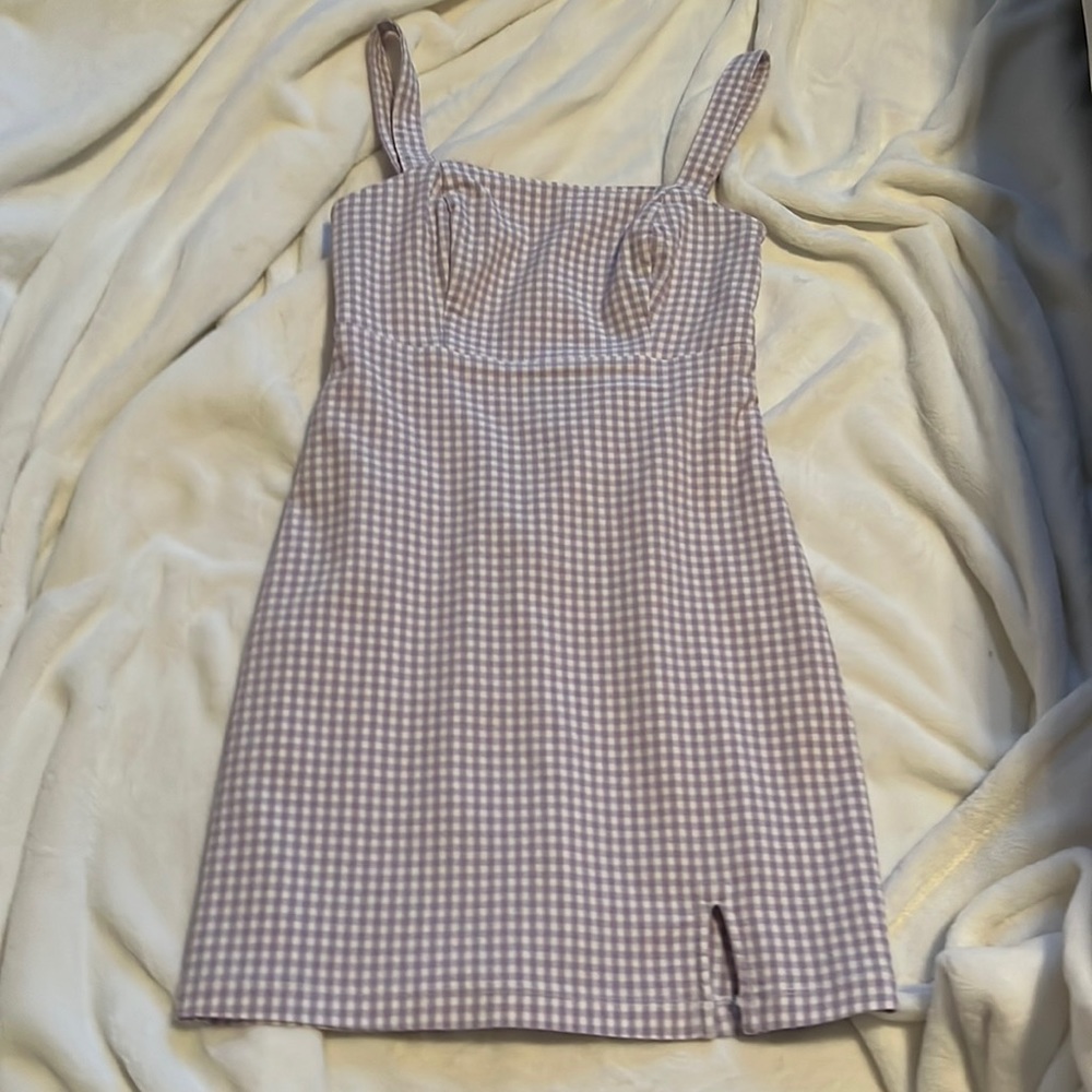 |hollister mini dress| |purple and white plaid|